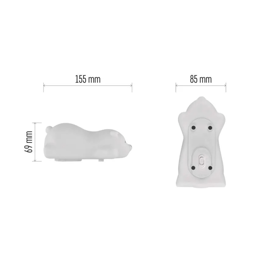 LED RGB ładowalna dotykowa lampka nocna LED/3,7V 1200 mAh miś