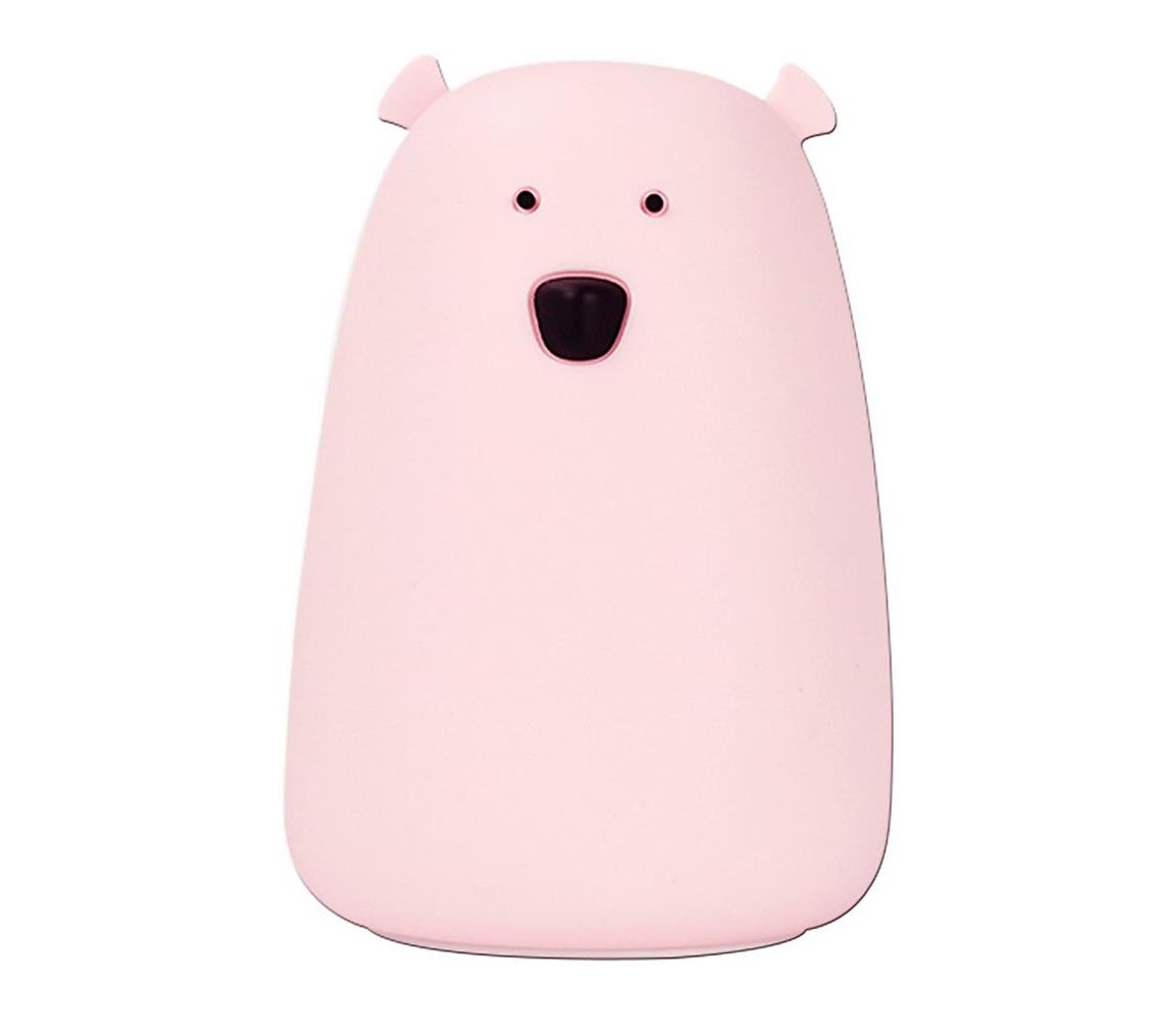 LED RGB Lampa dotykowa dla dzieci BEAR LED/0,8W/5V różowa + USB