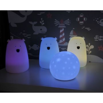 LED RGB Lampa dotykowa dla dzieci BEAR LED/0,8W/5V różowa + USB
