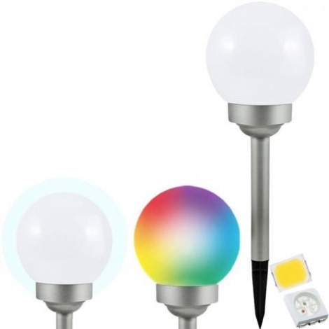 LED RGB Lampa solarna BALL LED/0,2W/AA 1,2V/600mAh IP44