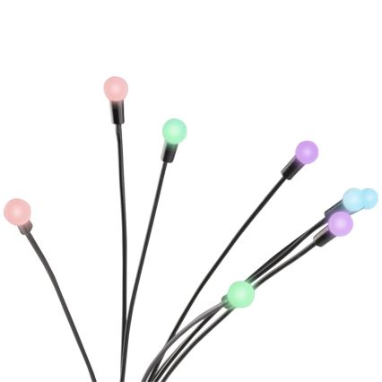 LED RGB Solarna lampa FIORINI 8xLED/1,2V 600 mAh IP44 czarna