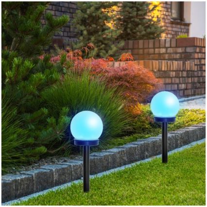 LED RGB Lampa solarna SPHERE LED/1,2V IP44 40 mAh śr. 10 cm