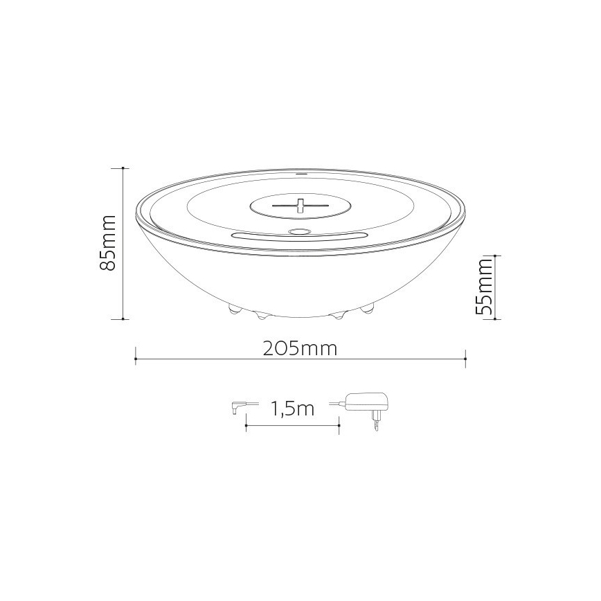 LED RGB Lampa stołowa z bezprzewodową ładowarką LED/10W/230V