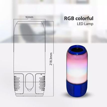 LED RGB Lampa stołowa z głośnikiem 2xLED/3W/5V 1800 mAh