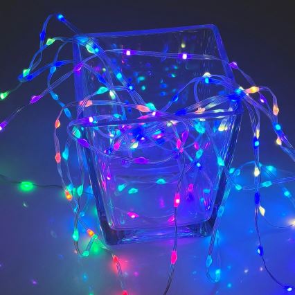 LED RGB lampki świąteczne LED/10W/5V 10 m USB + pilot zdalnego sterowania