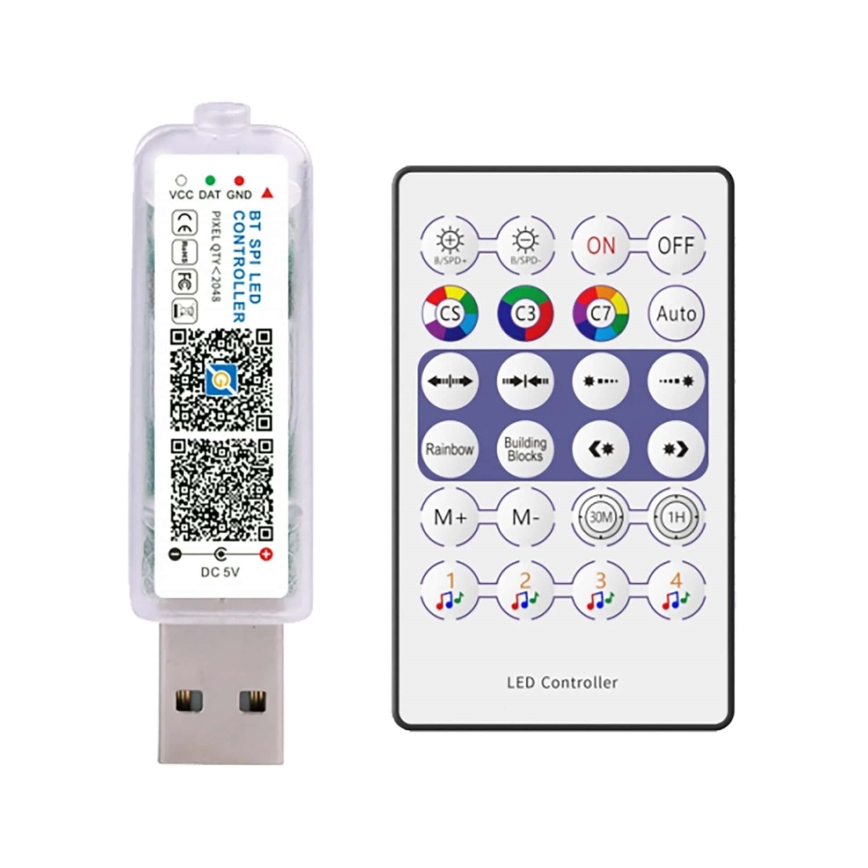 LED RGB lampki świąteczne LED/10W/5V 10 m USB + pilot zdalnego sterowania