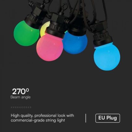 LED RGB Łańuch zewnetrzy STRING 13 m 15xLED/0,5W/230V IP44 + pilot zdalnego sterowania