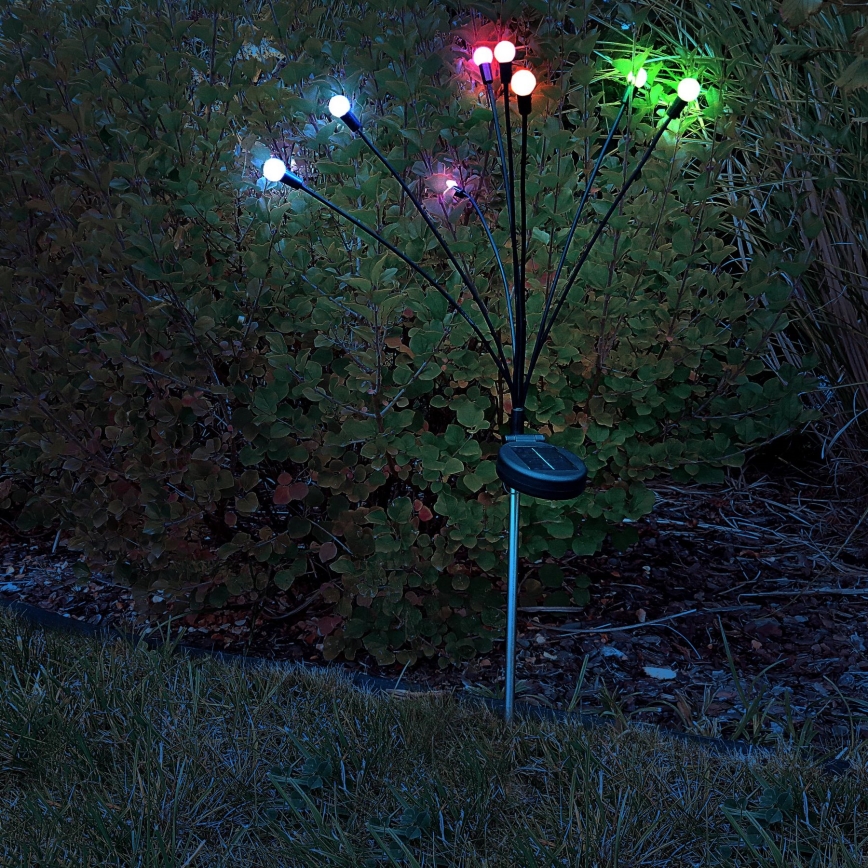LED RGB Oświetlenie solarne FIORINI 8xLED/1,2V 600mAh IP44 czarne