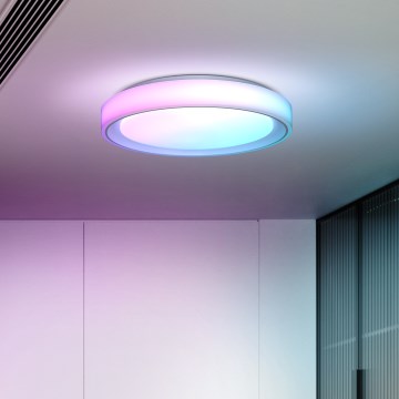 LED RGB Plafon ściemnialny FLOCO LED/30W/230V 3000-6500K + RGB/6W śr. 40cm + Pilot zdalnego sterowania
