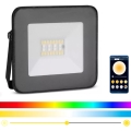 LED RGB Reflektor LED/20W/230V IP65 czarny