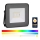 LED RGB Reflektor LED/20W/230V IP65 czarny