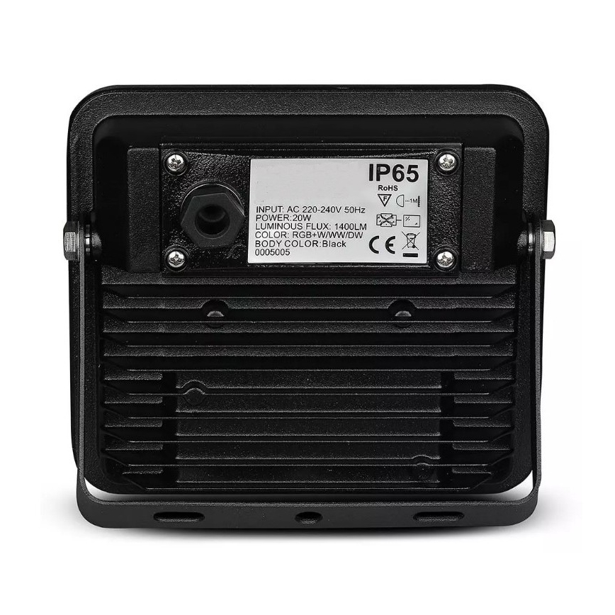 LED RGB Reflektor LED/20W/230V IP65 czarny