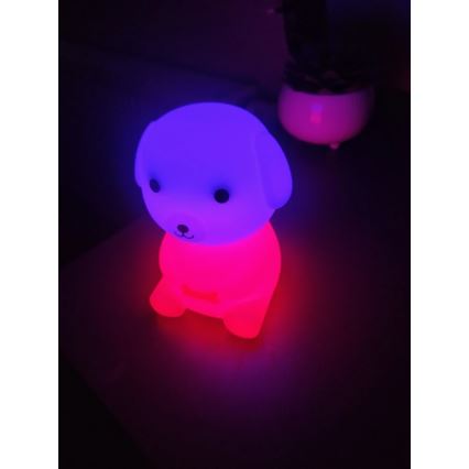 LED RGBW Ściemnialna akumulatorowa lampka nocna dla dzieci LED/2,5W/5V 3000K 1200 mAh pies