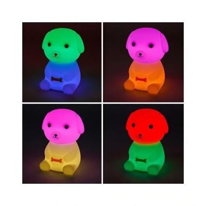 LED RGBW Ściemnialna akumulatorowa lampka nocna dla dzieci LED/2,5W/5V 3000K 1200 mAh pies