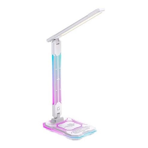 LED RGB Ściemnialna akumulatorowa dotykowa lampa stołowa z ładowaniem bezprzewodowym LED/7,5W/5V 2700-5300K biała