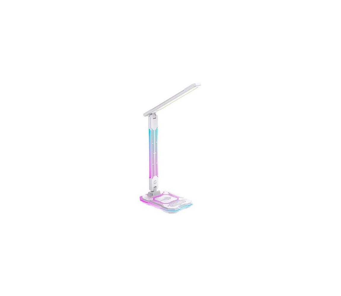 LED RGB Ściemnialna akumulatorowa dotykowa lampa stołowa LED/7,5W/5V 2700-5300K biała