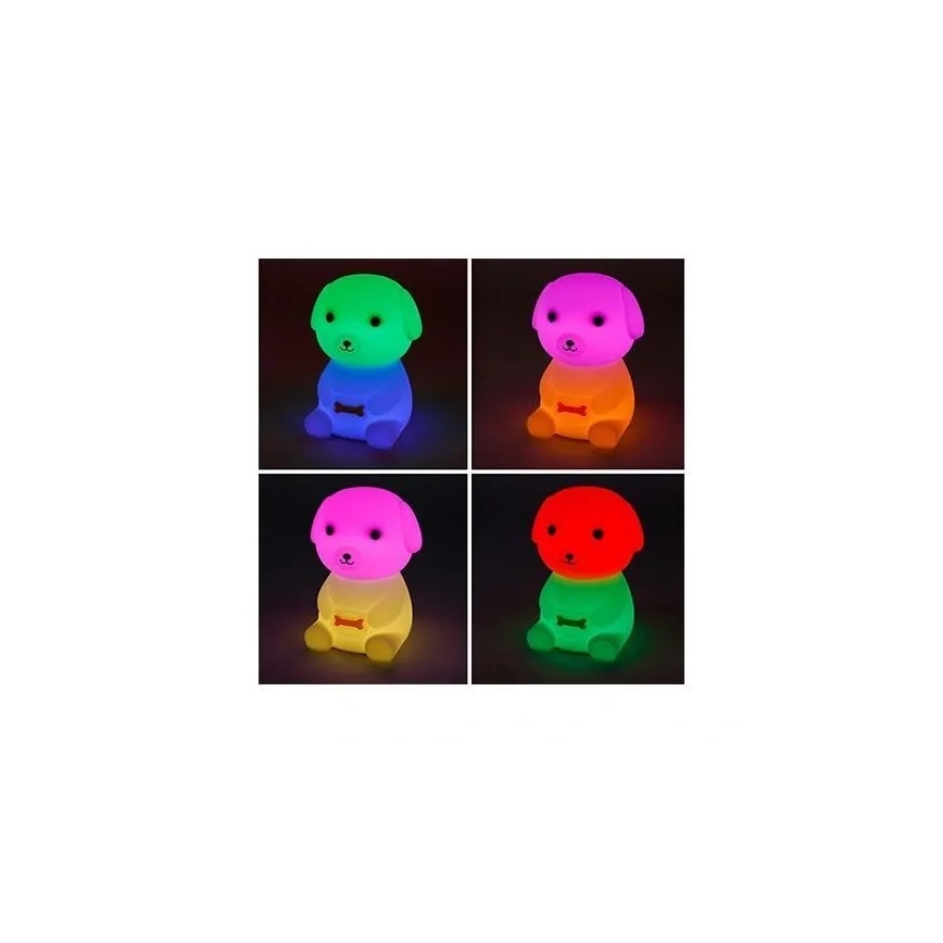 LED RGBW Ściemnialne ładowalne dziecięce światło nocne LED/2,5W/5V 3000K 1200 mAh pies