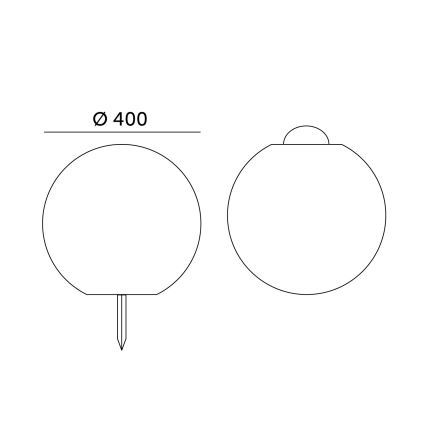 LED RGB Ściemnialna lampa solarna GARDEN BALL LED/5W/3,7V 3000K IP54 śr. 40 cm + pilot zdalnego sterowania