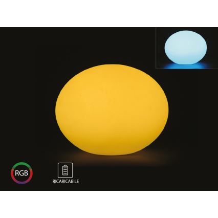 LED RGB Ściemnialna lampa zewnętrzna LED/1W/5V 1000 mAh 20cm IP67 + zdalne sterowanie