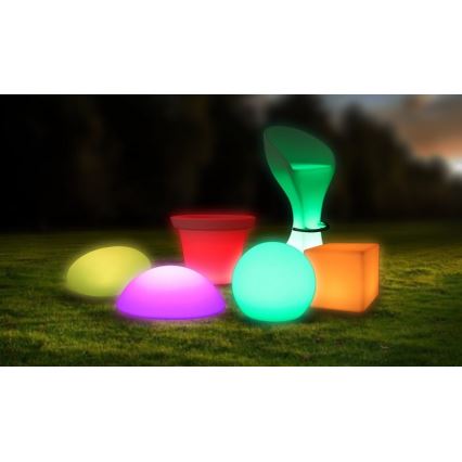 LED RGB Ściemnialna lampa zewnętrzna LED/1W/5V 1000 mAh 20cm IP67 + zdalne sterowanie