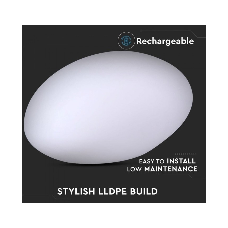LED RGB Ściemnialna lampa zewnętrzna LED/1W/5V 28cm IP67 1000 mAh + zdalne sterowanie