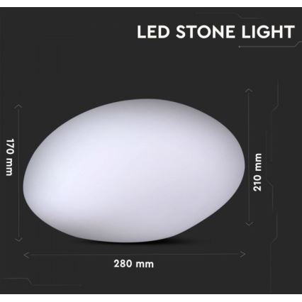 LED RGB Ściemnialna lampa zewnętrzna LED/1W/5V 28cm IP67 1000 mAh + zdalne sterowanie