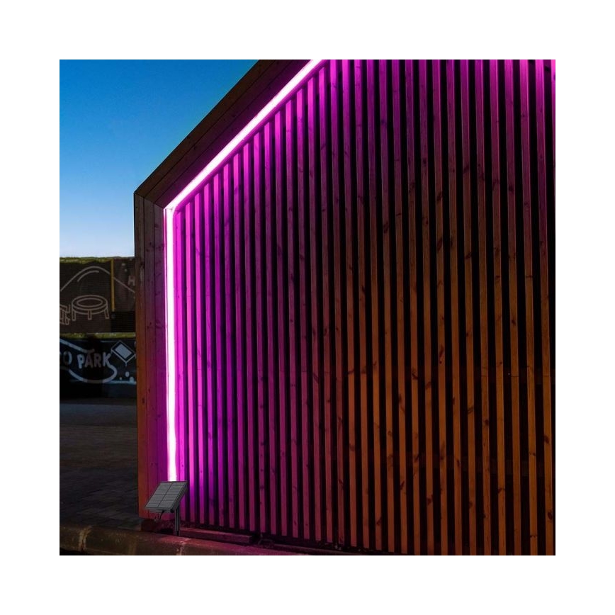 LED RGB Ściemnialna taśma solarna LED/1,2W/3,7V IP67 5m + pilot zdalnego sterowania