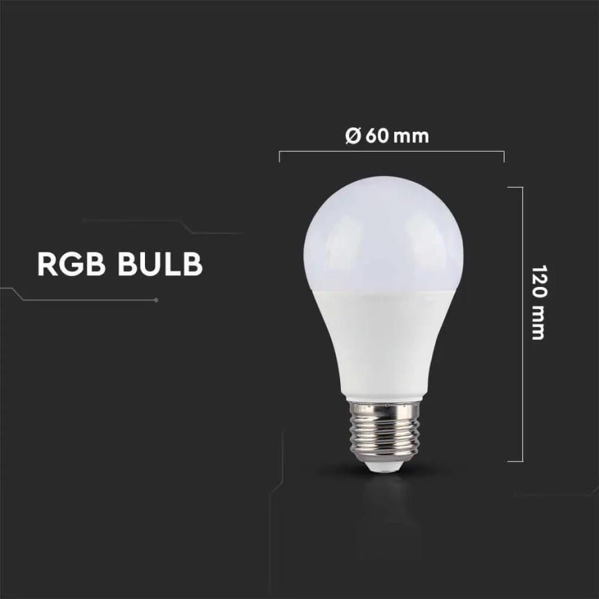 LED RGB Ściemnialna żarówka A60 E27/8,5W/230V 3000K + pilot