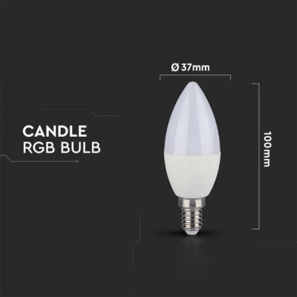 LED RGB ściemnialna żarówka E14/3,5W/230V 6400K + zdalne sterowanie
