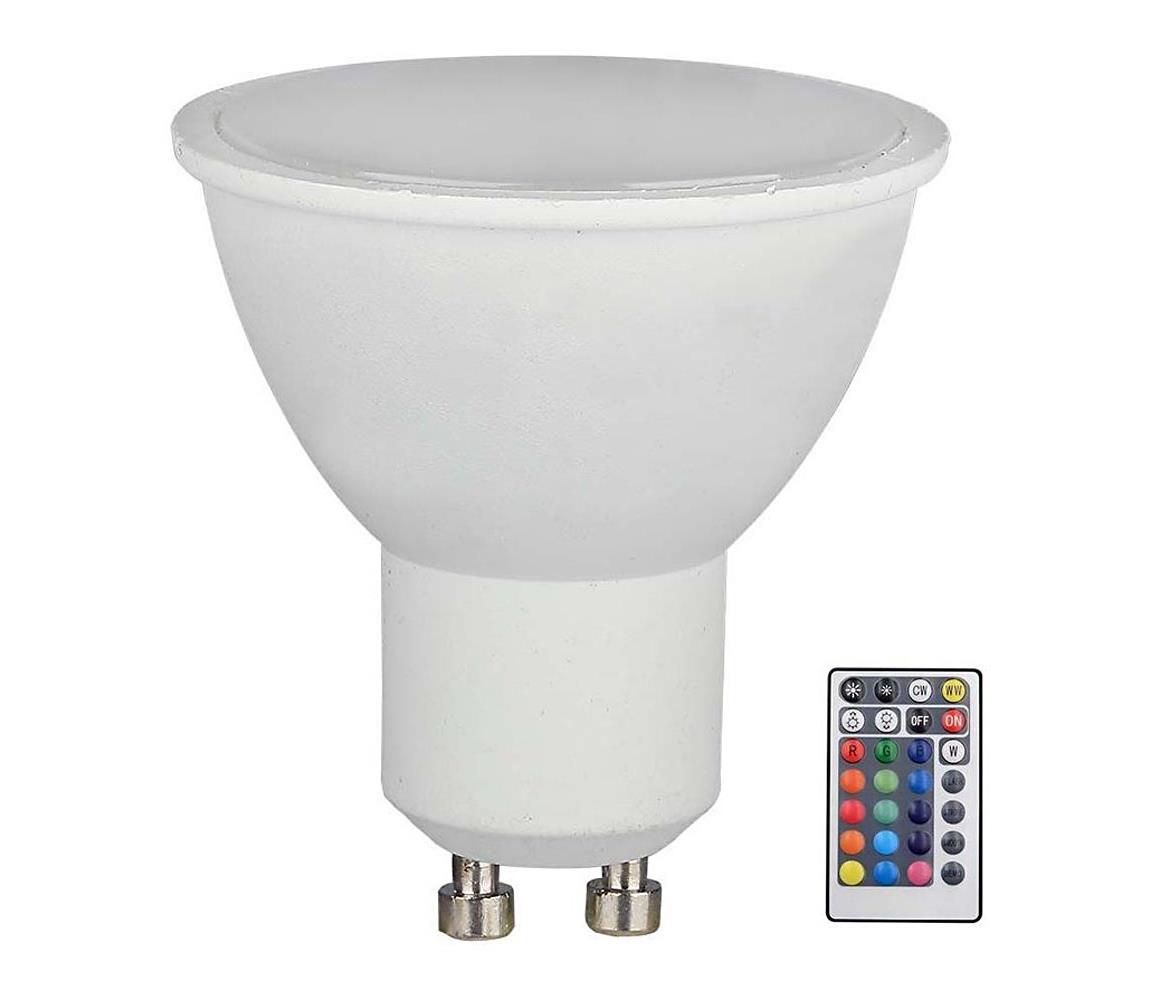 LED RGB Ściemnialna żarówka GU10/4,8W/230V 4000K + pilot