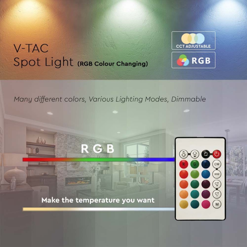 LED RGB Ściemnialna żarówka P45 E14/4,8W/230V 3000K + pilot