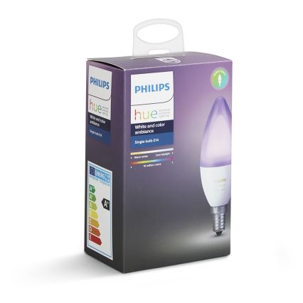 LED RGB Żarówka ściemnialna Philips HUE WHITE AND COLOR AMBIANCE E14/6W/230V