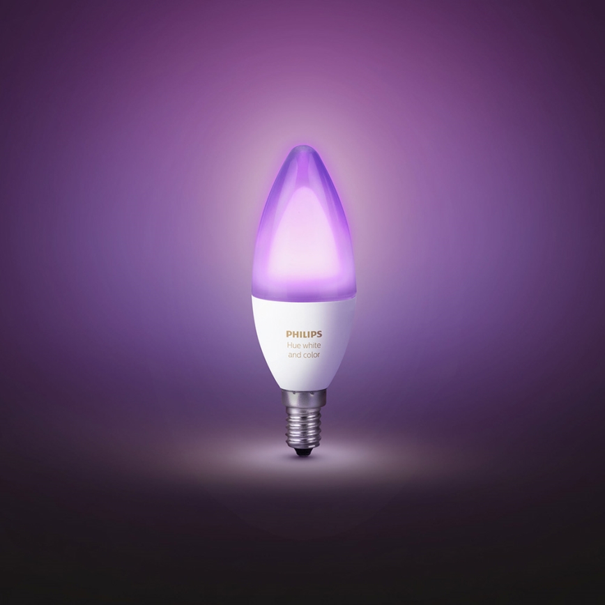 LED RGB Żarówka ściemnialna Philips HUE WHITE AND COLOR AMBIANCE E14/6W/230V