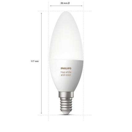 LED RGB Ściemnialna żarówka Philips Hue WHITE AND COLOR AMBIANCE E14/6W/230V 2200-6500K