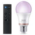 LED RGB ściemnialna żarówka Philips SMART A60 E27/8,5W/230V 2200-6500K + pilot zdalnego sterowania