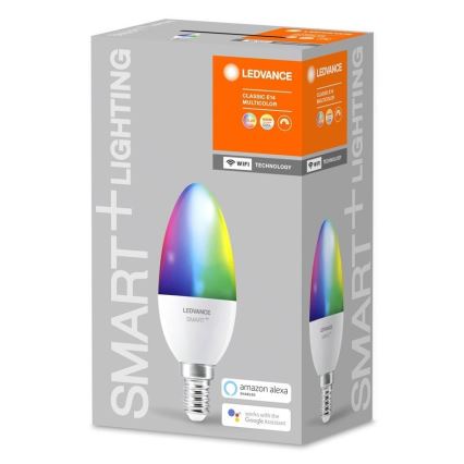 LED RGB Ściemnialna żarówka SMART+ E14/5W/230V 2700K-6500K Wi-Fi - Ledvance