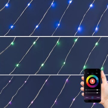 LED RGB  ściemnialny łańcuch 200xLED/29 funkcji 20,4m