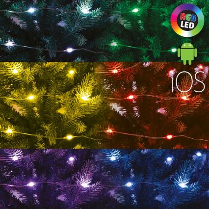 LED RGB Ściemnialny łańcuch bożonarodzeniowy 200xLED/29 funkcji 20,4m