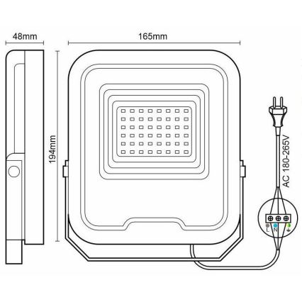 LED RGB Ściemnialny naświetlacz LED/30W/230V 3000K-6500K Wi-Fi Tuya IP65