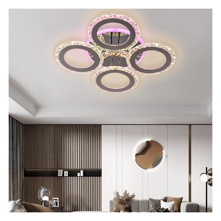LED RGB Ściemnialny żyrandol natynkowy LED/55W/230V 3000-6500K + pilot