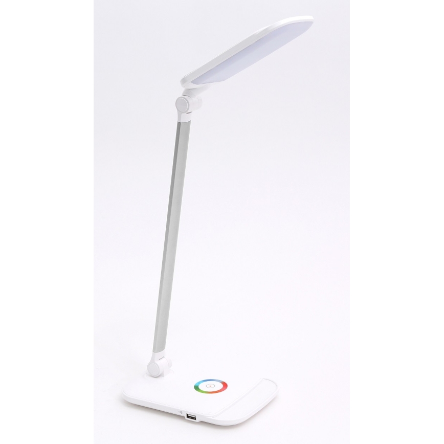 LED RGB Ściemniana lampa stołowa dotykowa LED/18W/230V + USB