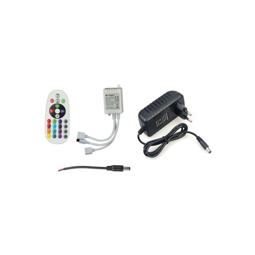 LED RGB Ściemniana taśma 2x5m LED/4,8W/230V + pilot