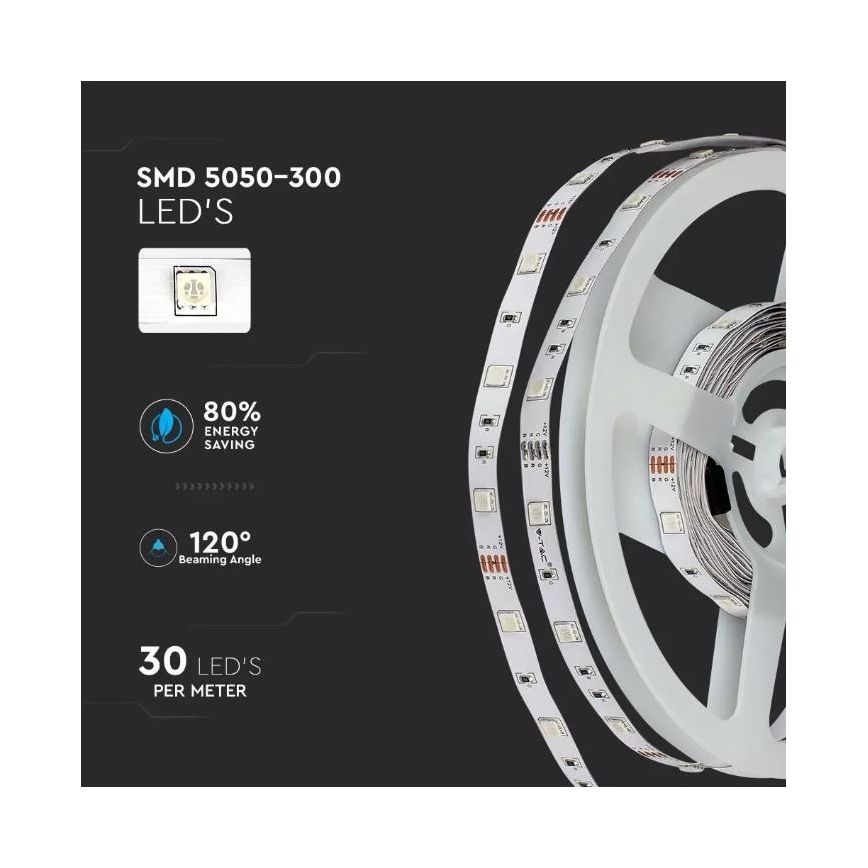 LED RGB Ściemniana taśma 2x5m LED/4,8W/230V + pilot