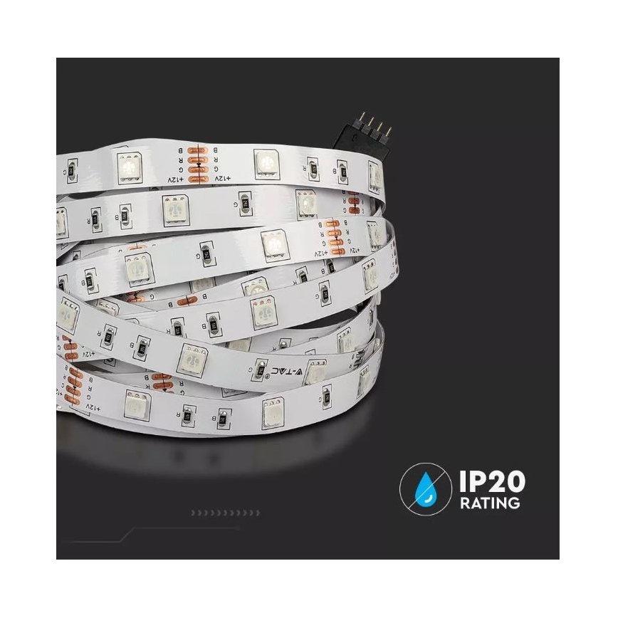 LED RGB Ściemniana taśma 2x5m LED/4,8W/230V + pilot