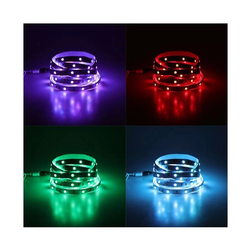 LED RGB Ściemniana taśma 2x5m LED/4,8W/230V + pilot