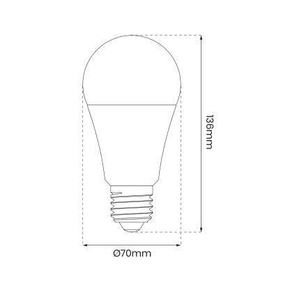 LED RGB Ściemniana żarówka A70 E27/11W/230V 2700-6500K Wi-Fi Tuya