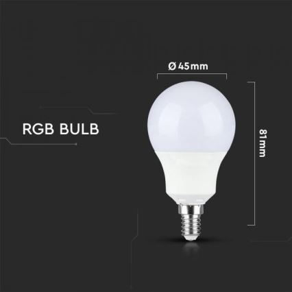 LED RGB Ściemniana żarówka E14/3,5W/230V 4000K + pilot