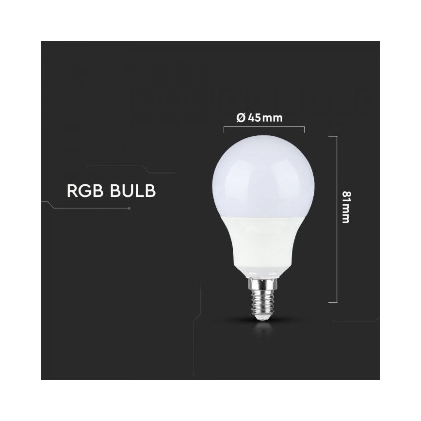 LED RGB Ściemniana żarówka E14/3,5W/230V 4000K + pilot
