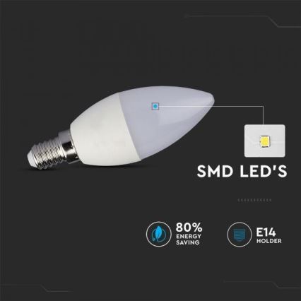 LED RGB Ściemniana żarówka E14/3,5W/230V 6400K + pilot