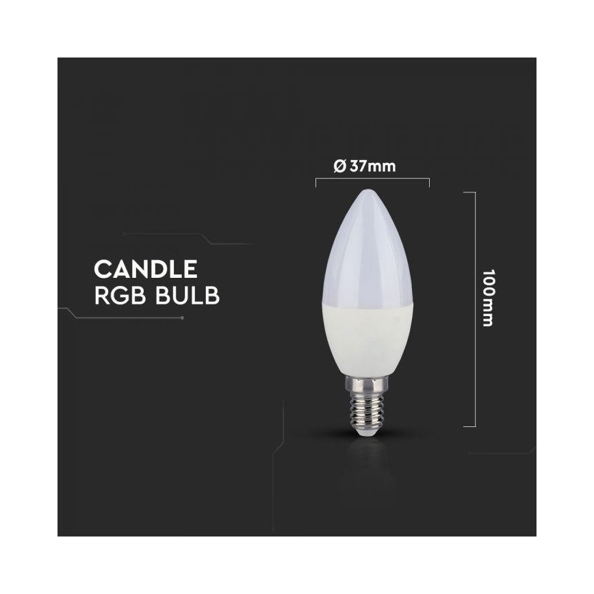 LED RGB Ściemniana żarówka E14/3,5W/230V 6400K + pilot